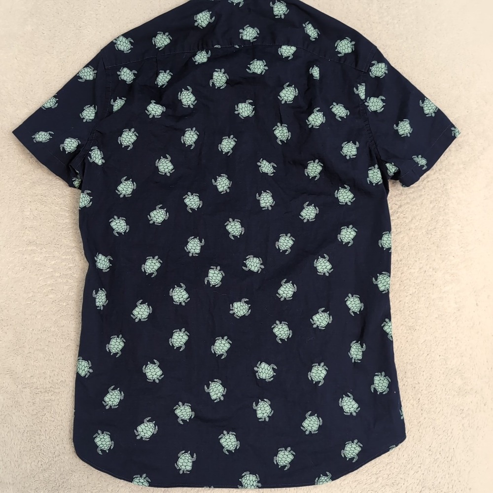 J Crew Button Down Turtle Pattern Hawaiian Shirt … - image 7